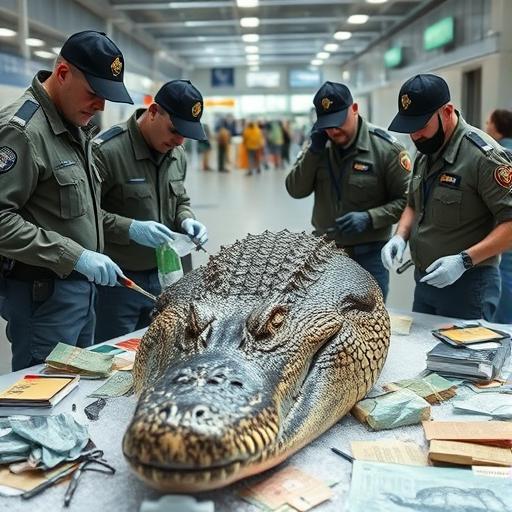 Funkcjonariusze celni w Zurychu odkrywają przemyt głowy krokodyla